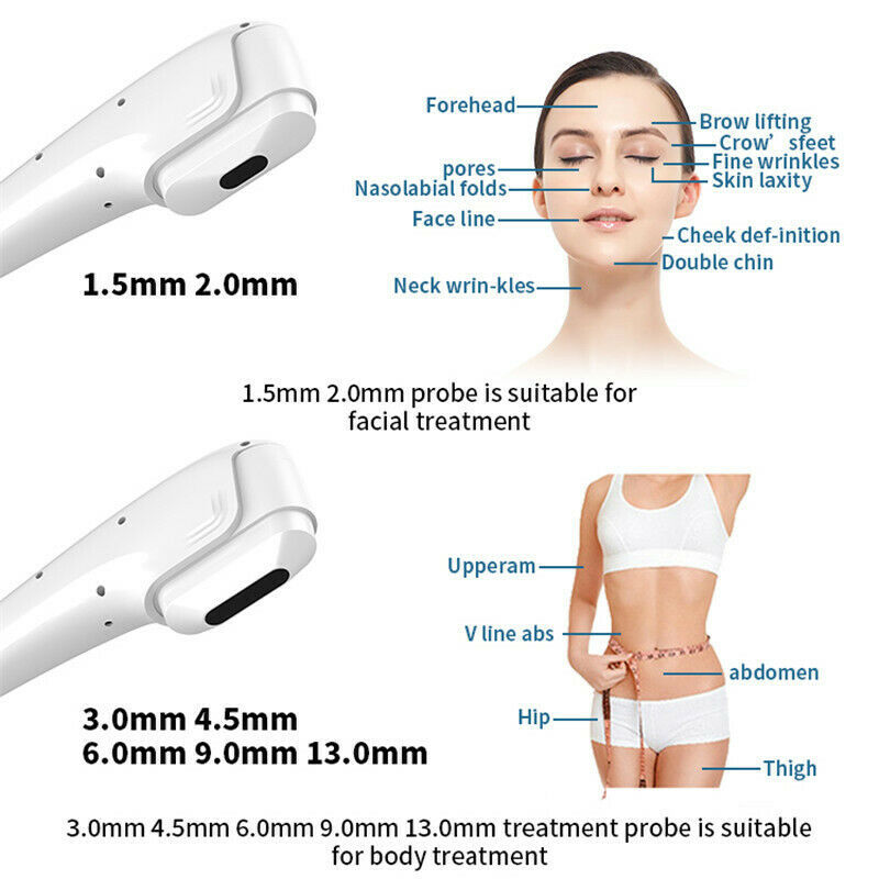Ultrasonic 7D Hifu Machine with 7pcs Cartridges Face Skin Tightening Body Slimming Wrinkle Removal Skin Care Rejuvenation