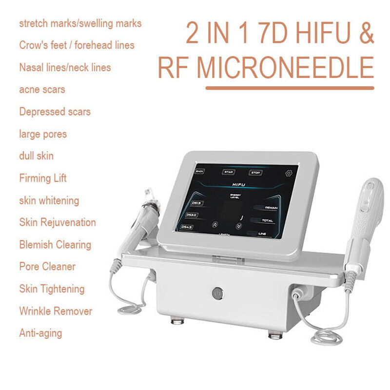 2IN1 7D Hifu and Microneedle Fractional RF Machine Anti Stretch Mark Fat Burn Skin Lifting Rejuvenation