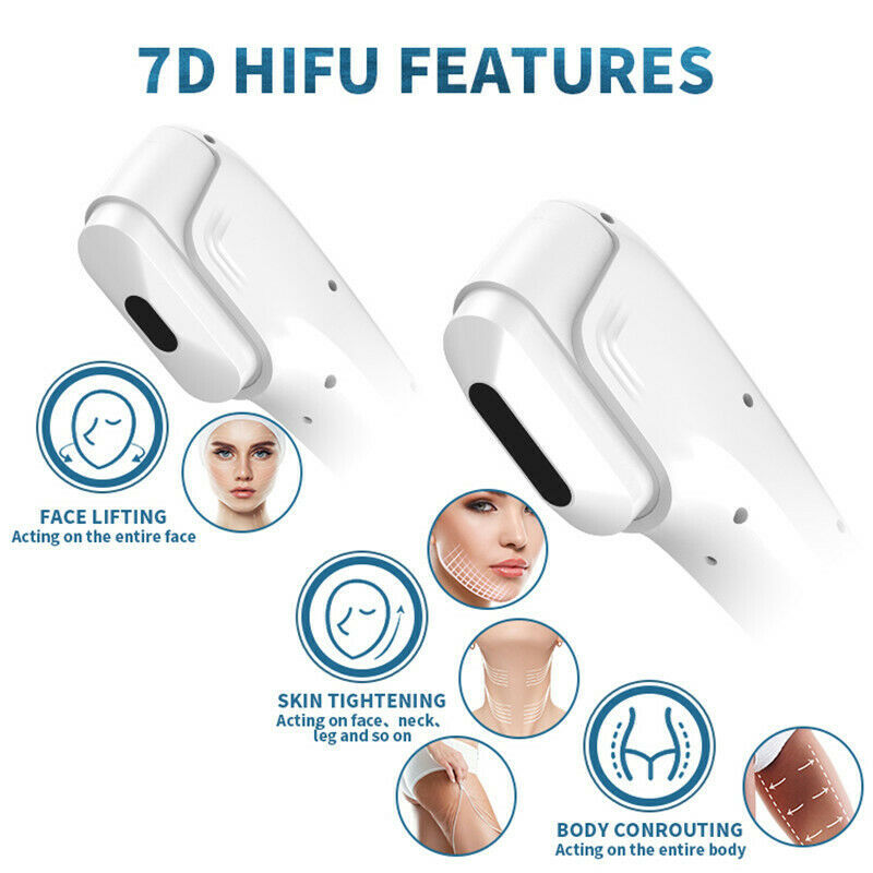 Ultrasonic 7D Hifu Machine with 7pcs Cartridges Face Skin Tightening Body Slimming Wrinkle Removal Skin Care Rejuvenation