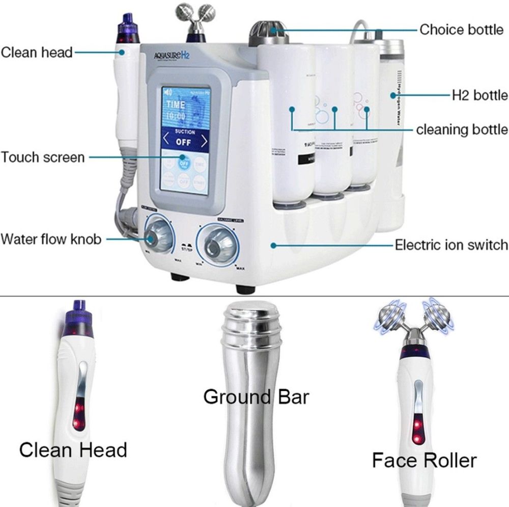 3in1 Aquasure H2 Hydro Dermabrasion Hydra Facial Machine BIO Lifting Massage Water Peeling Face Care Deep Cleansing Anti Aging Device