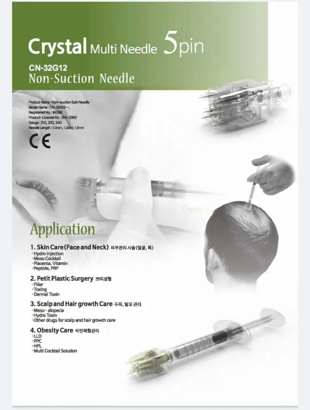 Professional Crystal 5pin Cartridges for Meso Machine Tools Face Skin Care Lifting