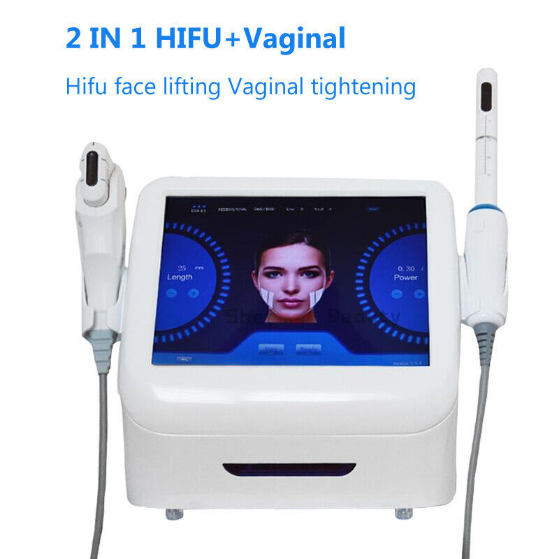 Professional 2in1 Ultrasonic Hifu Machine SMAS Face Skin Lifting Vaginal Tightening Rejuvenation Body Slimming Each Cartridge 10000 Shots