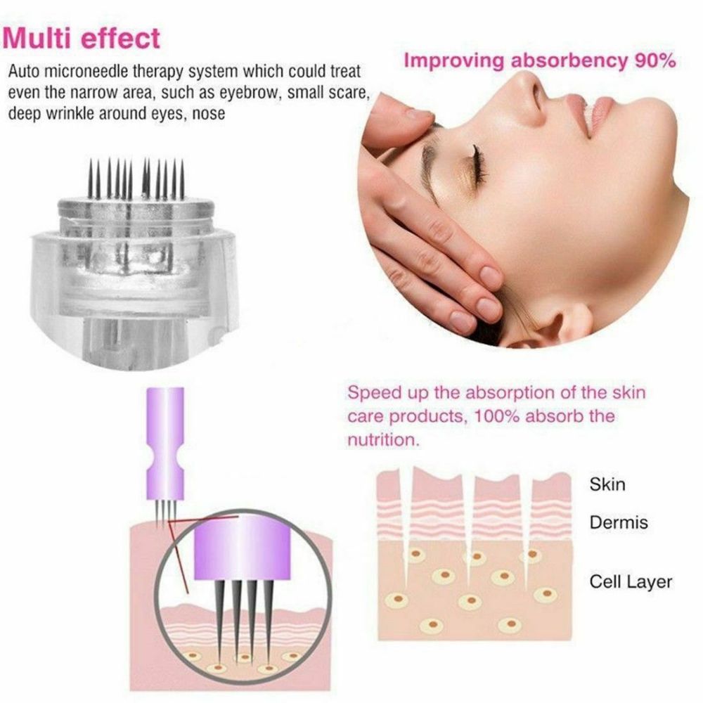 Rechargeable Electric Dr Pen Auto Microneedle System Set with Screw Cartridge Tips, or Replacement Needle Cartridges