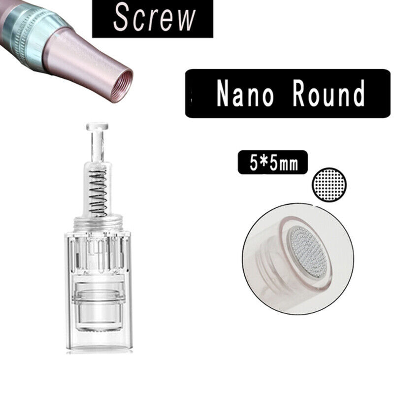 Rechargeable Electric Dr Pen Auto Microneedle System Set with Screw Cartridge Tips, or Replacement Needle Cartridges