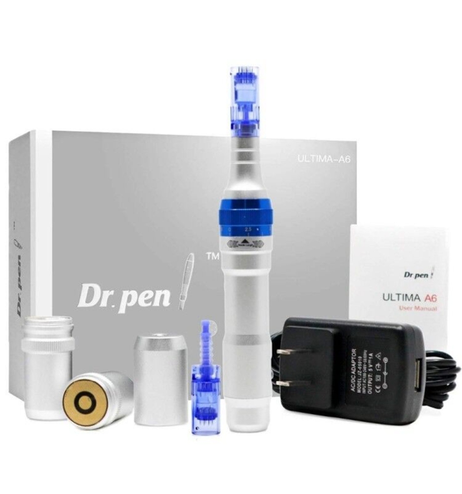 12Pcs Electric Dr.Pen A6 Permanente Microblading Tattoo Needles Pen Makeup Machine Eyebrows Eyeliner Lips Micro Needling One Battery With QR Code