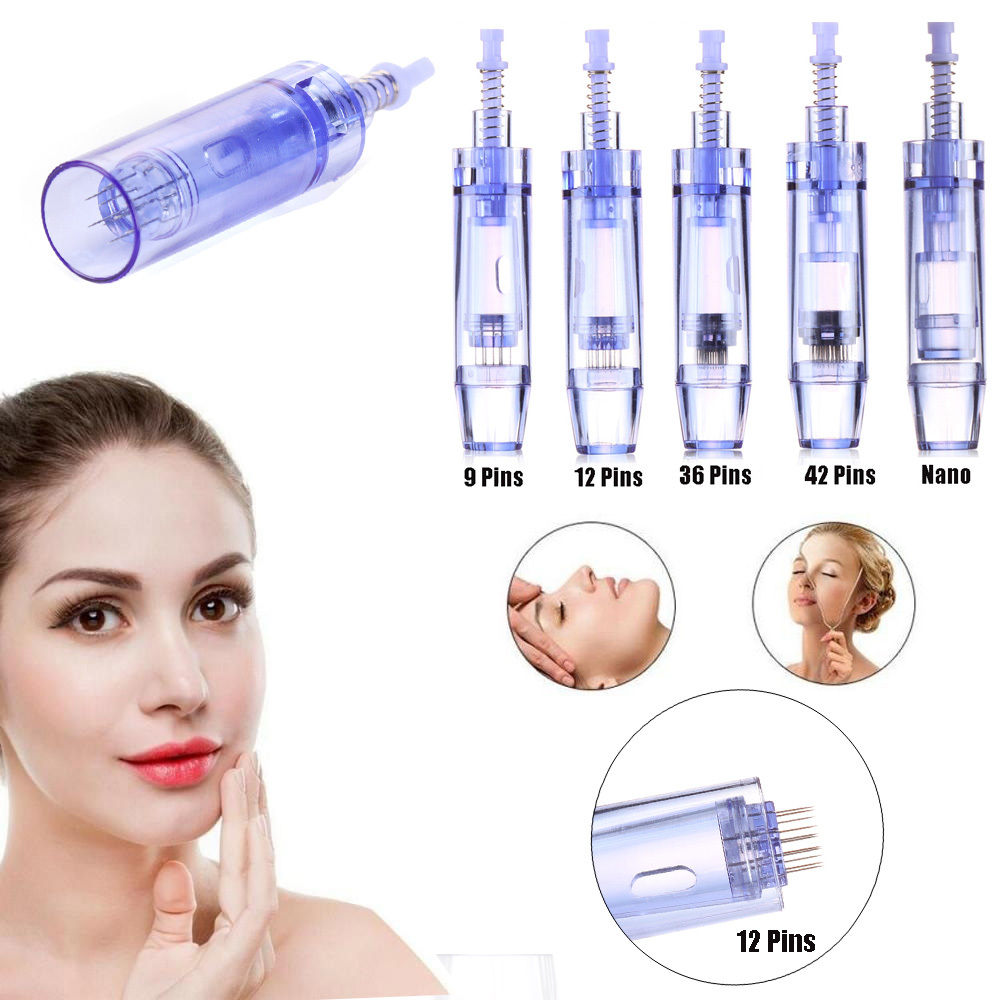 Wholesale Price 500pcs Microneedle Cartridges Tips 1/3/5/7/9/12/36/42/round nano Pins Head for Derma Pen A1 Dr.pen