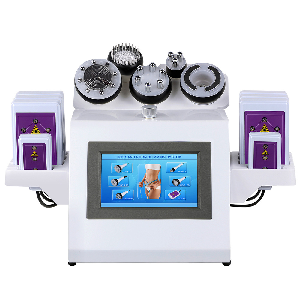 80k Cavitation Machine,Multifunction 6 in 1 80K Body Beauty Machine,for Wrinkle Remove,Professional Body Shaping Device for Belly Waist Legs Skin Firming