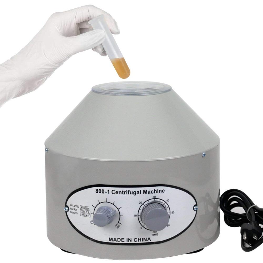 Portable Desktop Electric Centrifuge Machine Desktop Electric Lab Laboratory Medical Centrifuge Machine 4000rpm 1790xg with Timer and Speed Control 20 ml x 6 Tubes