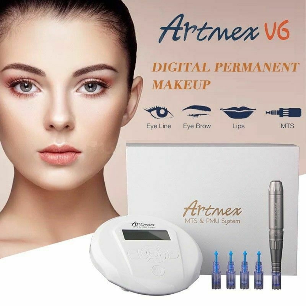 Portable Permanent Makeup Tattoo Machine Artmex V6 Eye brow Lip Line Rotary Pen MTS PMU System Skin Beauty Salon and Home Use