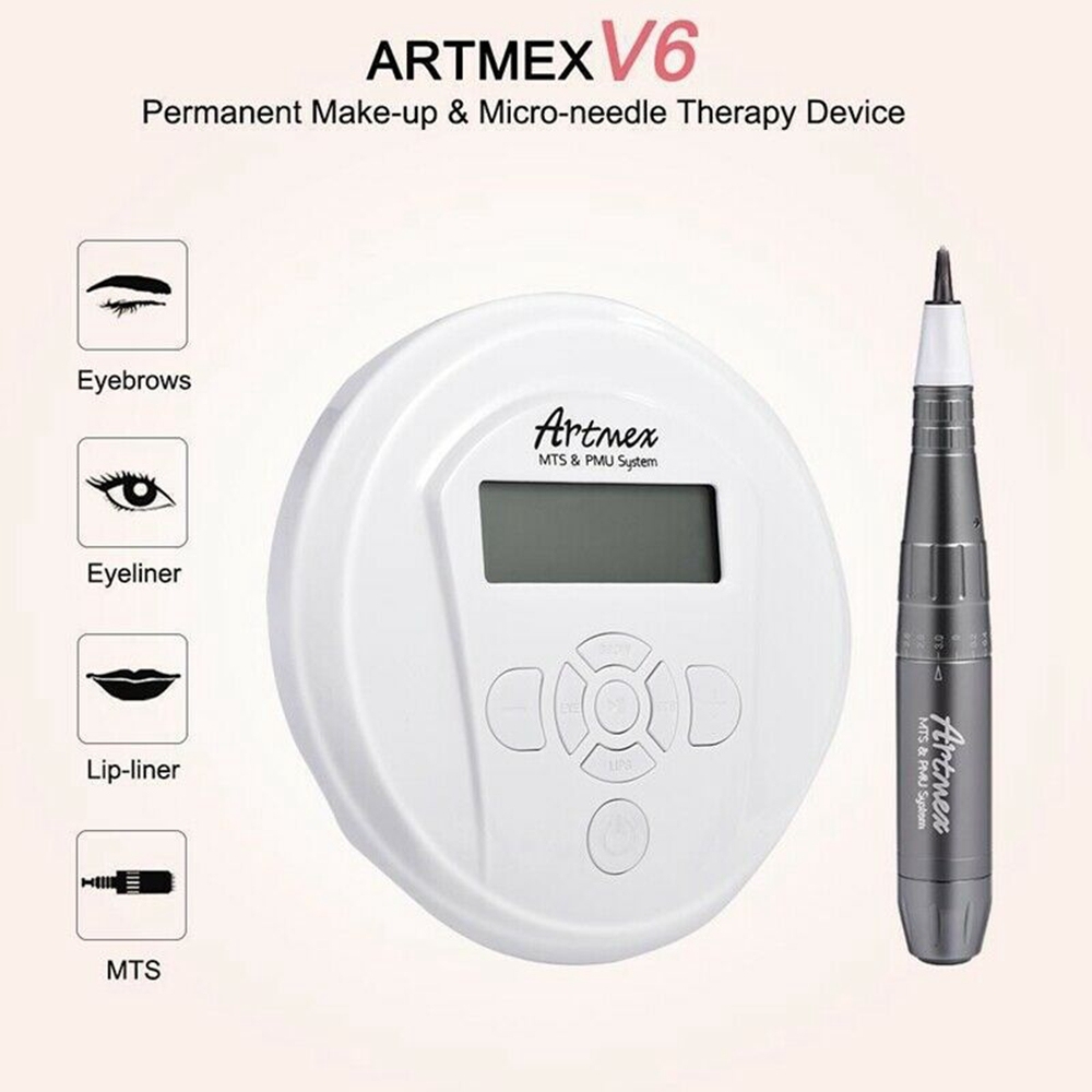 Portable Permanent Makeup Tattoo Machine Artmex V6 Eye brow Lip Line Rotary Pen MTS PMU System Skin Beauty Salon and Home Use