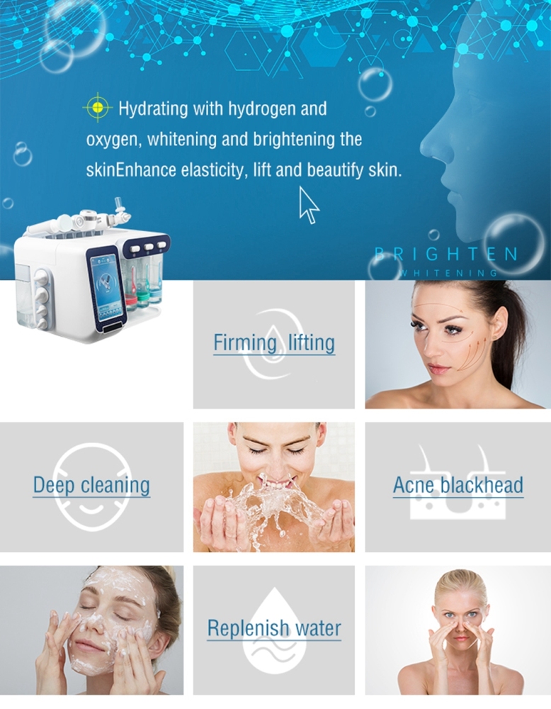 7 in 1 Facial Oxygen Jet Peel Hydro Dermabrasion Pore Shrink Skin Care Blackhead Remover Hydrafacial Machine Beauty Health 2023