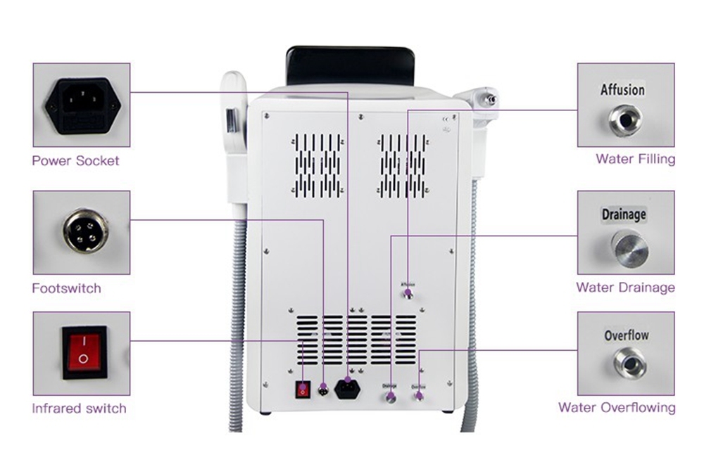 Picosecond Laser 3 in 1 Electron Light Hair Removal Ipl RF Handle Diode Laser Hair Removal Pigment Tattoo