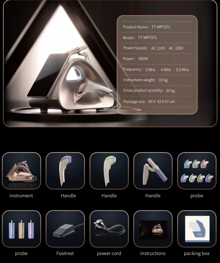 High-ending Popular Portable TT MPTSTL Multiple Probes Comprehensive Skin Tightening Hifu Wrinkle Scar Removal