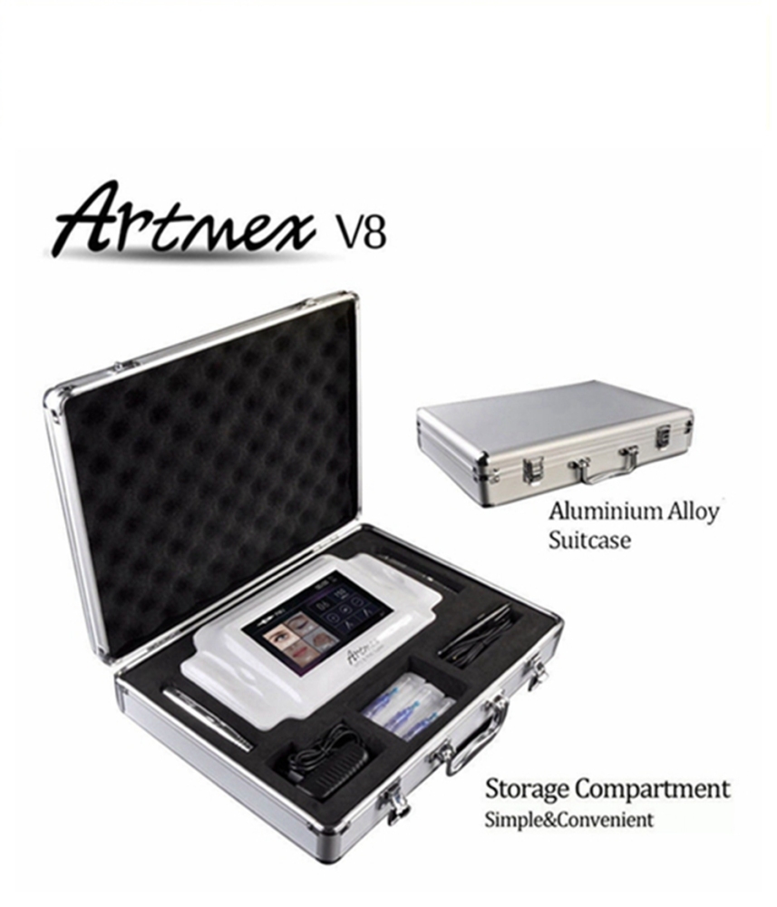 3pcs Permanent Makeup Digital Artmex V8 Touch Tattoo Machine Set Eye Brow Lip Rotary Pen MTS System