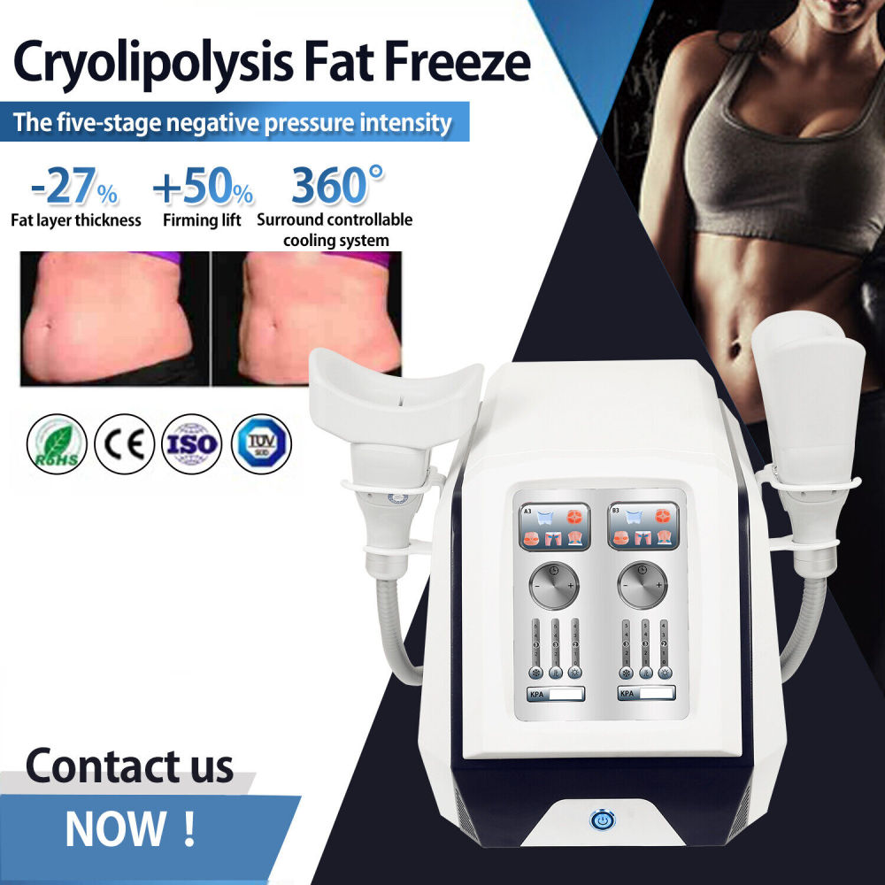 Portable 360 Degree Cooling Dual Handles Cryolipolysis Slimming Machine Cryo Fat FreezingMmachine