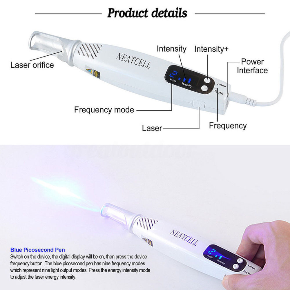 Handheld Mini Tattoo Removal Machines Neatcell poiniter Laser Picosecond Pen Freckle Mole Dark Spot Pigment Acne scars remover Beauty Device