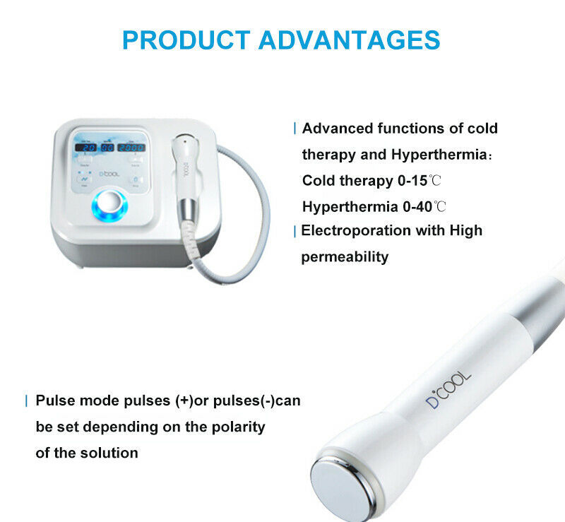 Portable DCool 3 in 1 Cryo Electroporation Cold Hot EMS Therapy Face Lifting Machine For Skin Tightening Anti Puffiness Facial