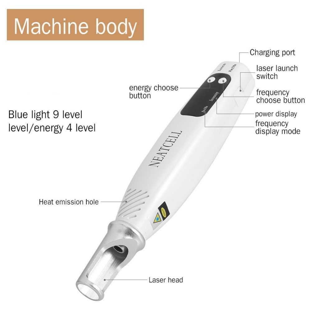 Handheld Mini Tattoo Removal Machines Neatcell poiniter Laser Picosecond Pen Freckle Mole Dark Spot Pigment Acne scars remover Beauty Device