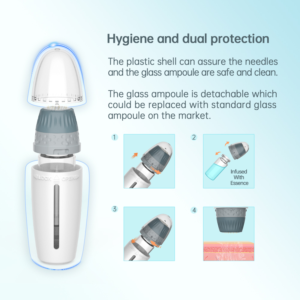 Portable Hydra Aqua Gold Microneedle HN24 Adjustable Needle Length Skin Care Rejuvenation