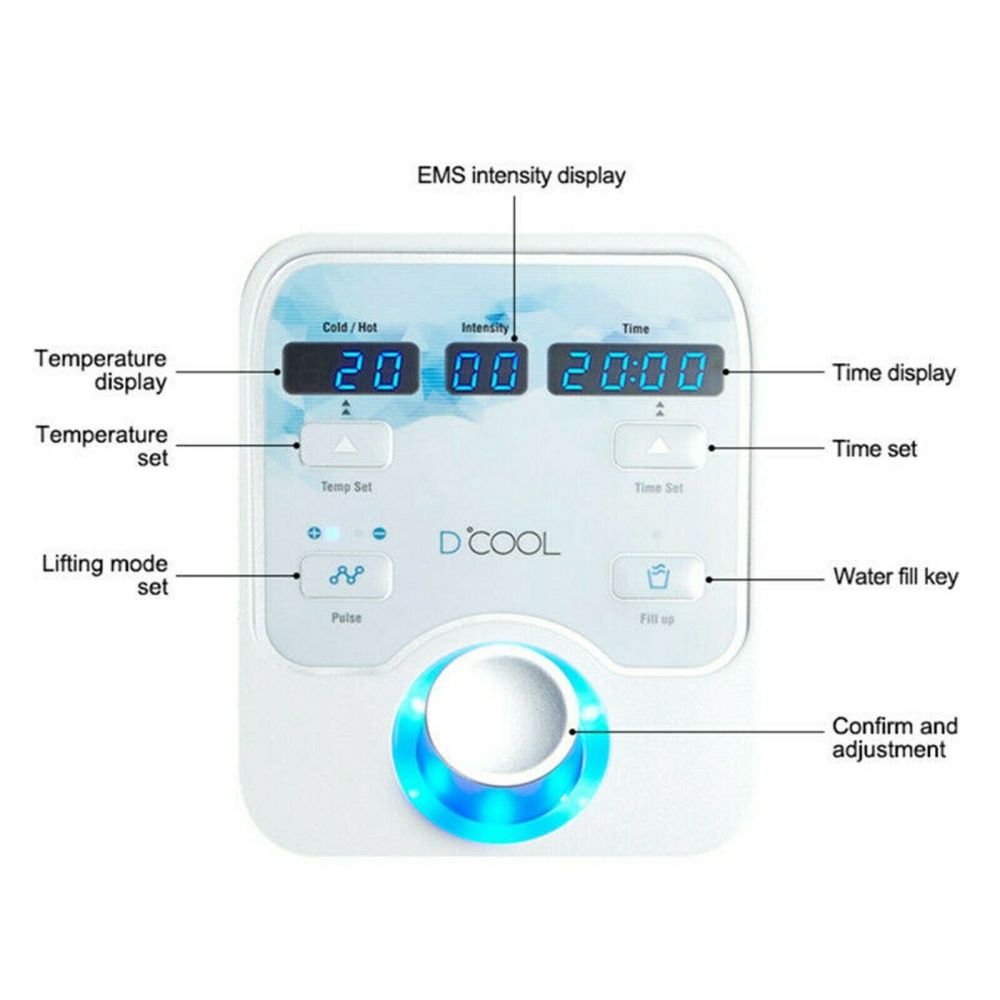 Portable DCool 3 in 1 Cryo Electroporation Cold Hot EMS Therapy Face Lifting Machine For Skin Tightening Anti Puffiness Facial