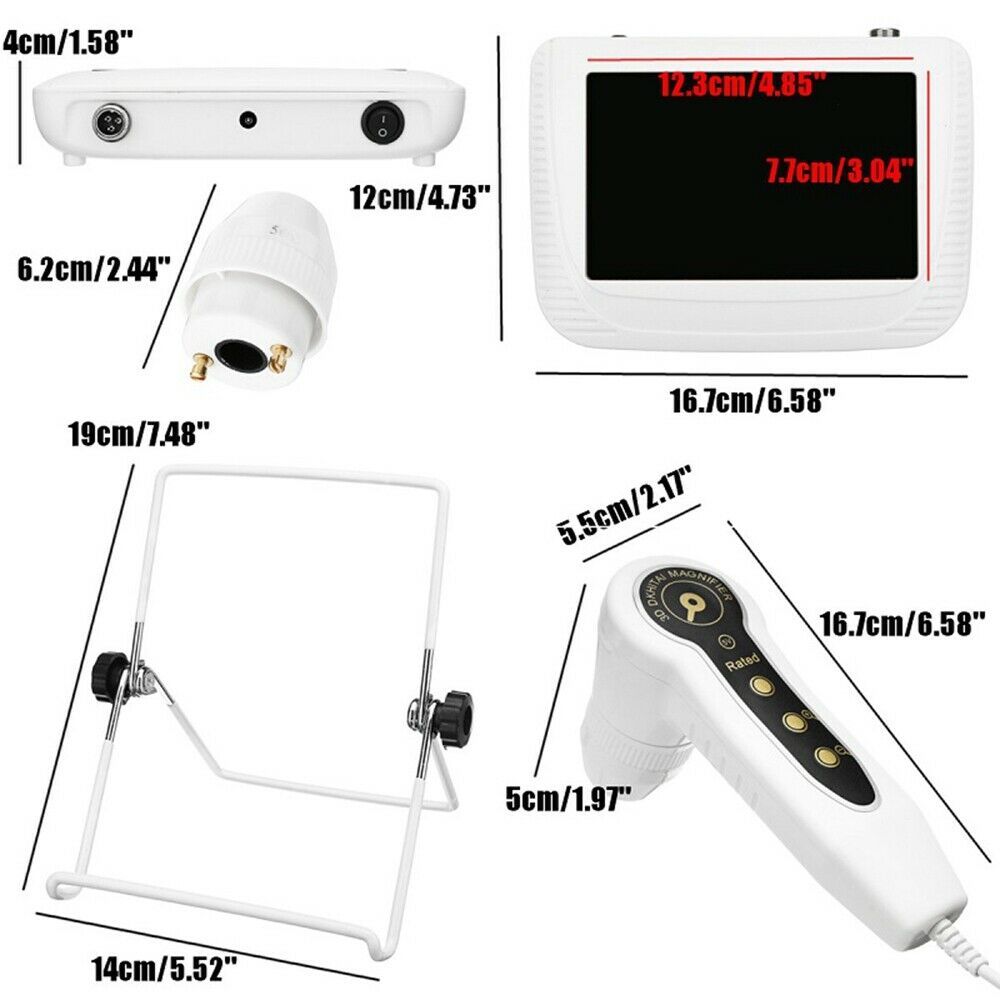 50X/200X Magnifying Skin Analyzer Rechargeable Detector Hair Follicle Oil Moisture Pigment Tester Scalp/Face Skin Care Monitor