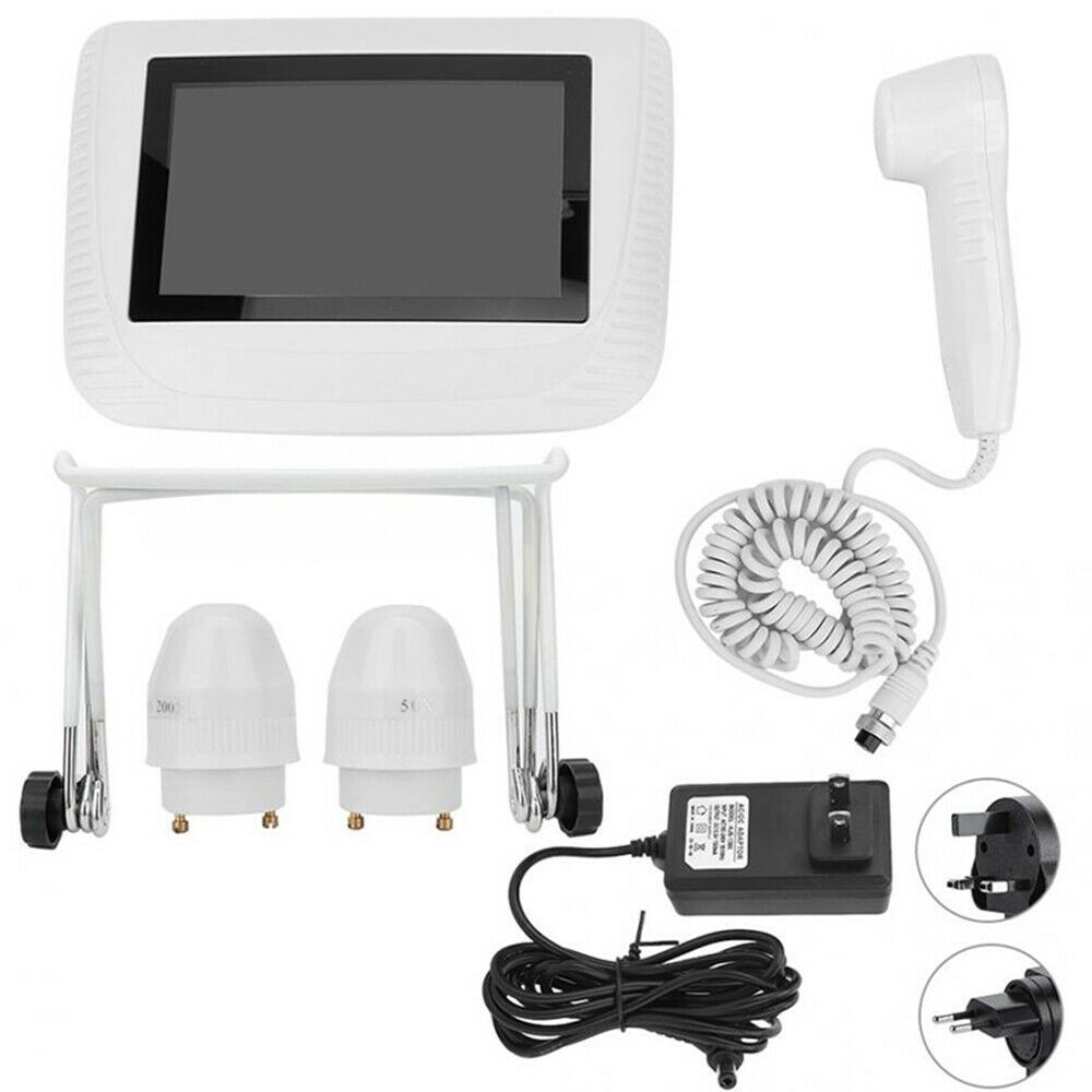 50X/200X Magnifying Skin Analyzer Rechargeable Detector Hair Follicle Oil Moisture Pigment Tester Scalp/Face Skin Care Monitor