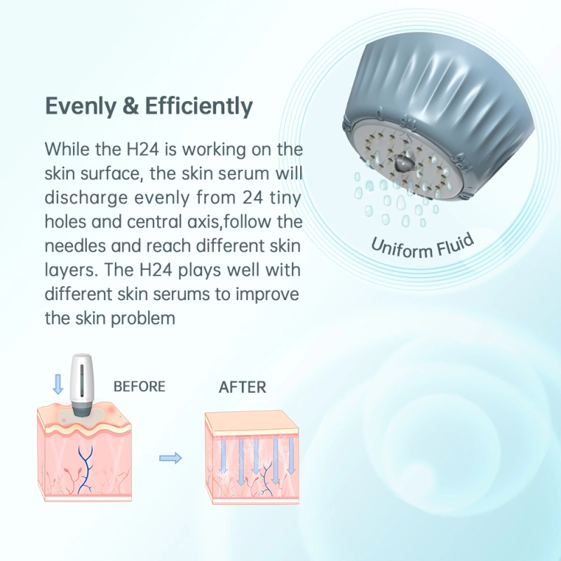 Portable Hydra Aqua Gold Microneedle HN24 Adjustable Needle Length Skin Care Rejuvenation