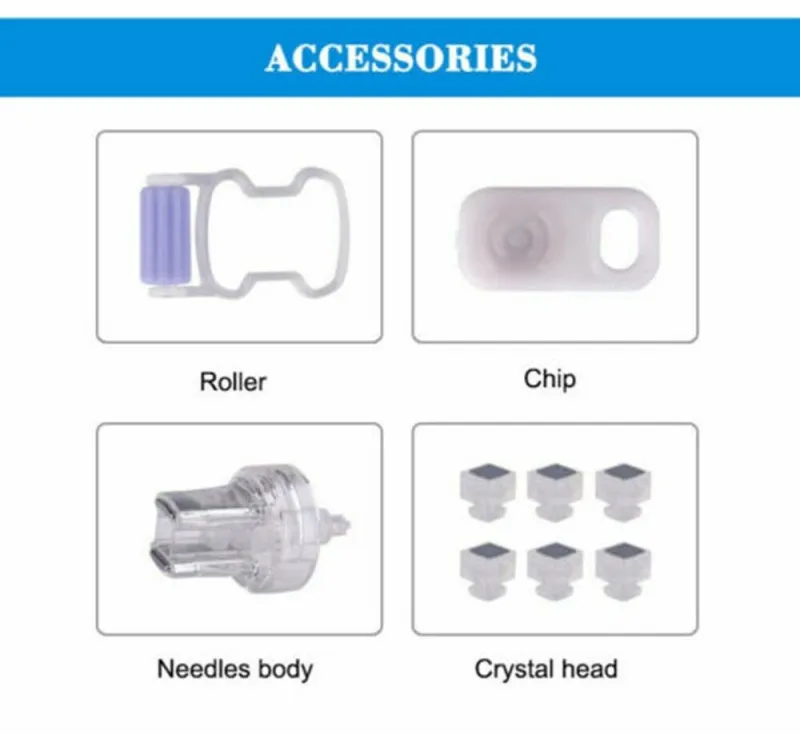 3in1 EMS Micro Nano Chip Card Meso Therapy Facial Lift Skin Whitening Beauty RF Mesogun Consumables