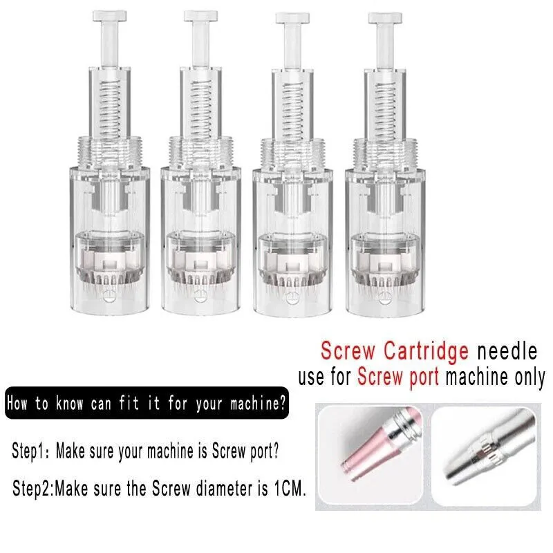 Replacement Screw Type 9/12/24/36/42/round nano Pins Microneedle Cartridge Tips for Screw Port Pen