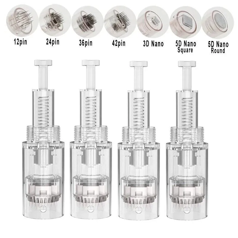 Replacement Screw Type 9/12/24/36/42/round nano Pins Microneedle Cartridge Tips for Screw Port Pen