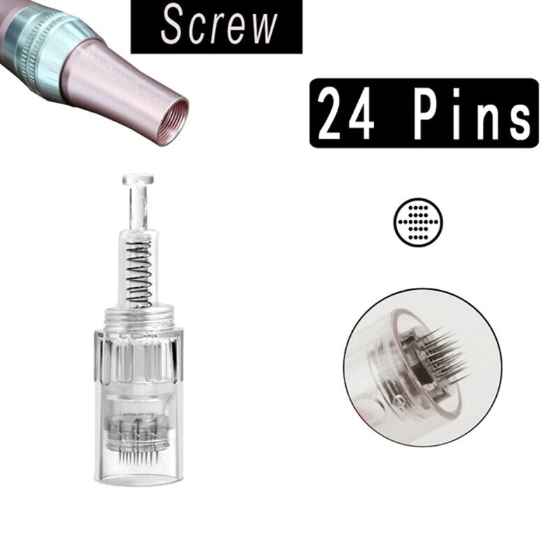 Replacement Screw Type 9/12/24/36/42/round nano Pins Microneedle Cartridge Tips for Screw Port Pen