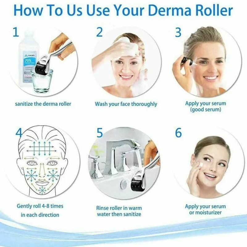 50pcs 0.3mm+50pcs 0.75mm 540 Stainless Steel Micro Derma Roller For Acne Scars Wrinkles,Beard, Hair Loss