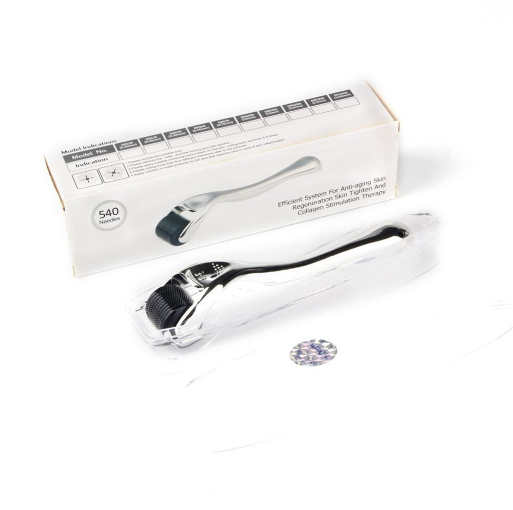 50pcs 0.3mm+50pcs 0.75mm 540 Stainless Steel Micro Derma Roller For Acne Scars Wrinkles,Beard, Hair Loss