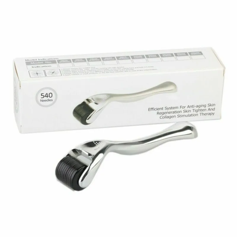 50pcs 0.3mm+50pcs 0.75mm 540 Stainless Steel Micro Derma Roller For Acne Scars Wrinkles,Beard, Hair Loss