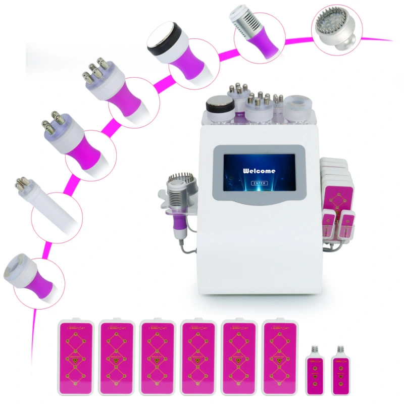 Hot Selling 9 in one 80k Cavitation RF Lipo Laser Cavitation Machine / 40K Cavitation 9 in 1 Slimming Machine portatil corporal