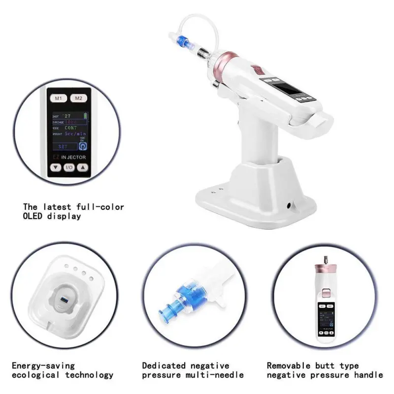 Portable Meso Gun Vacuum Injector Negative Pressure OLED Display Skin Care