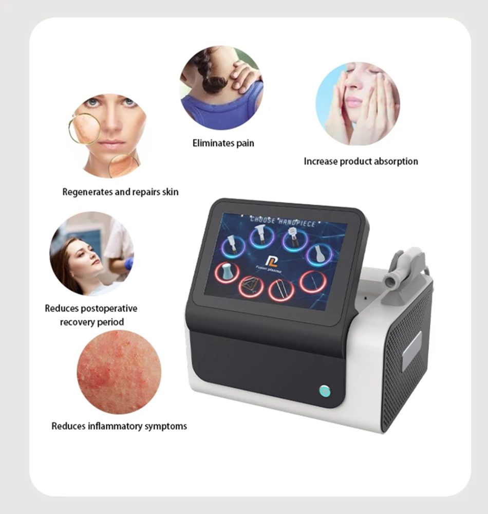 2025 Newest 8 in 1 Fusion Plasma Cold Warm Ozone Plasma Lifting Skin Tightening Acne Remove Ozone Plasma Machine