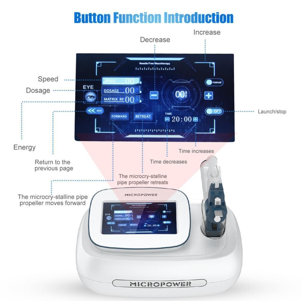 Professional Vanadium Titanium RF Mesotherapy Gun Microcrystalline Mesogun Painless Skin Injection Anti-aging for Eyes Face