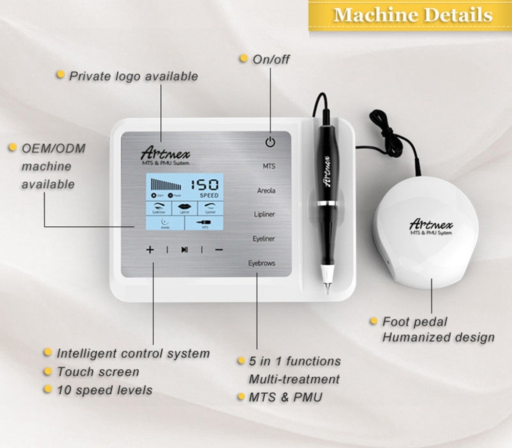 Portable Artmex V9 Permanent Makeup Tattoo Machine Eye Brow Lip Rotary Pen Dermograph Micropigmentation Digital Makeup Machine