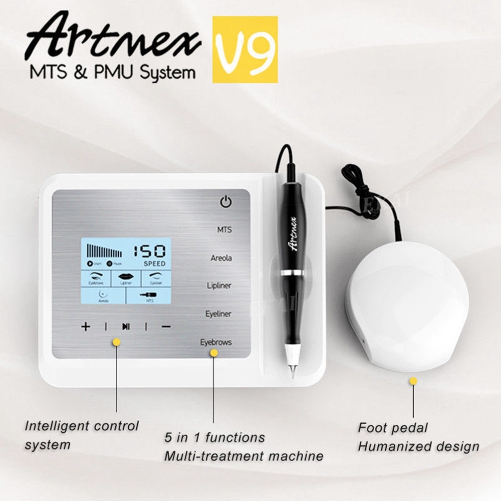 Portable Artmex V9 Permanent Makeup Tattoo Machine Eye Brow Lip Rotary Pen Dermograph Micropigmentation Digital Makeup Machine