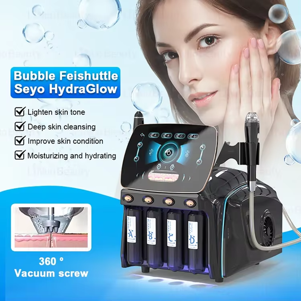 2in1 Bubble Feishuttle+Seyo HydraGlow Hydra Dermabrasion Face Cleansing Firming Repairing Hydration Moisturizing Facial Machine
