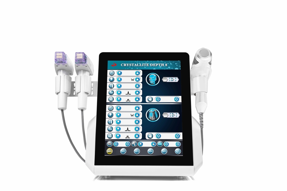 Portable Morpeus 8 Fractional RF Mironeedling Machine Wrinkle Removal Skin Lifting Acne Treatment Device with Cold Hammer