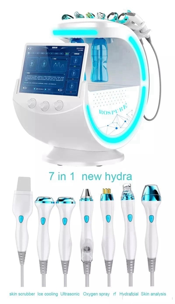 Smart Ice Blue 7-in-1 Magic Dermabrasion Mirror Deep Cleansing Instrument Professional Ultrasonic Skin Analysis Beauty Salon