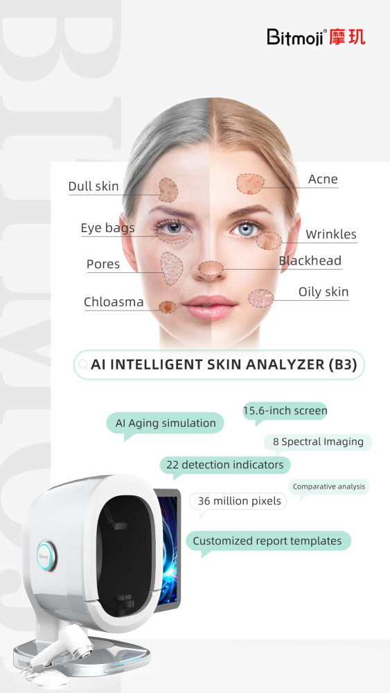 36MP 19 Languages Ai Face Skin Diagnostics Facial Tester Scanner Magic Face Mirror Skin Analysis Machine Skin Analyzer 2025