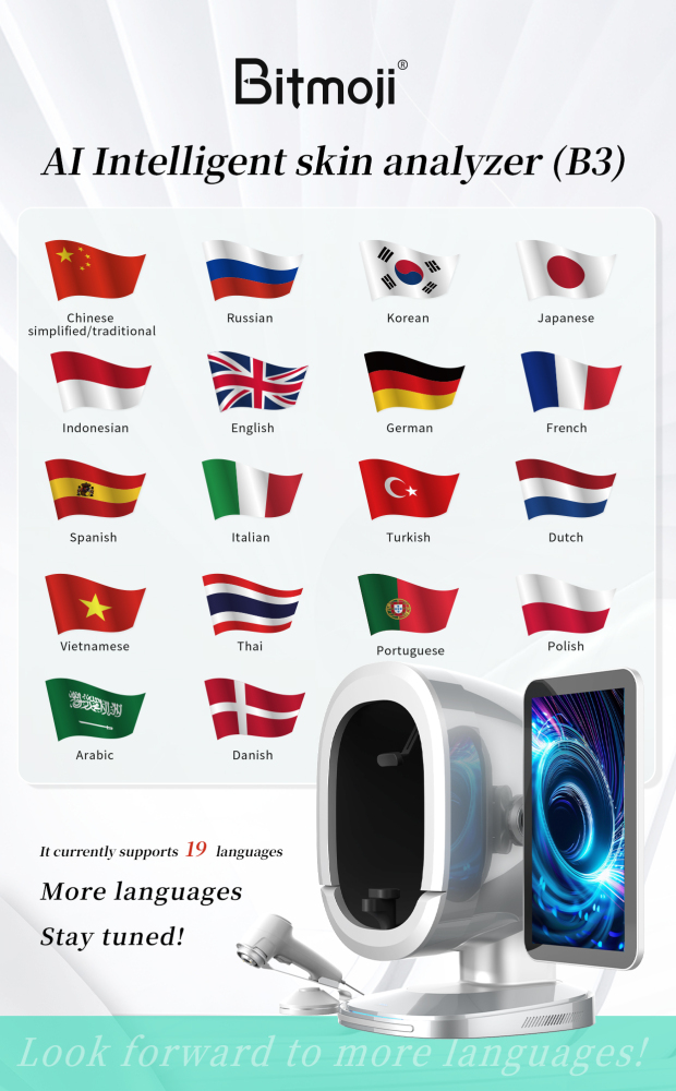 36MP 19 Languages Ai Face Skin Diagnostics Facial Tester Scanner Magic Face Mirror Skin Analysis Machine Skin Analyzer 2025