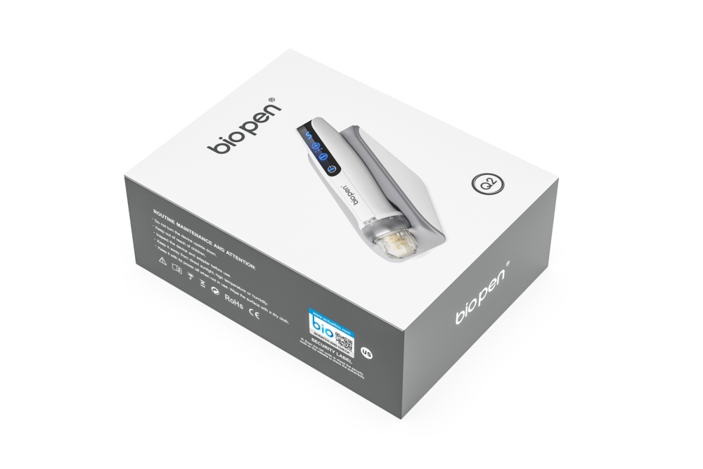 Hot Sale Derma Pen Biopen Q2 Wireless Microneedling Derma Stamp EMS Red And Blue Light Therapy Skin Care Beauty Machine Home Use
