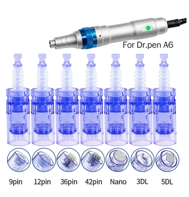 Wholesale Price 500pcs Microneedle Cartridges Tips 1/3/5/7/9/12/36/42/round nano Pins Head for Derma Pen A6 Dr.pen