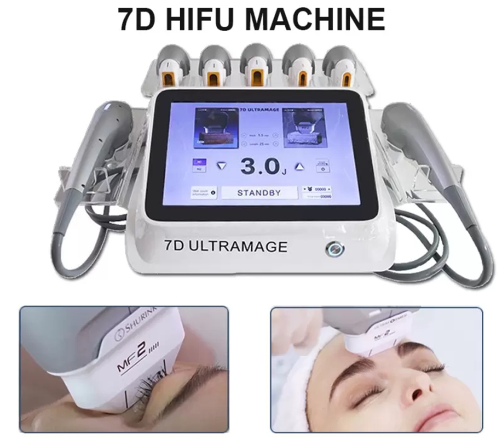 Portable Professional Multi-Functional Beauty Equipment Ultrasound 7D HIFU Machine Face Eyes Lifting Body Slimming Skin Tightening Wrinkle Removal