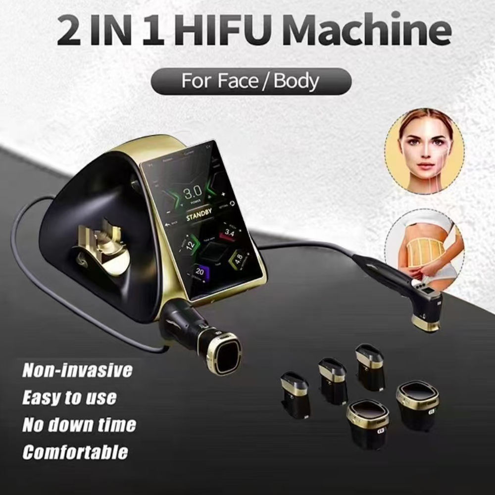 22D MAX HIFU Beauty Dual Handles Equipment Machine for Facial Tightening Slimming And Fat Reduction Latest Model