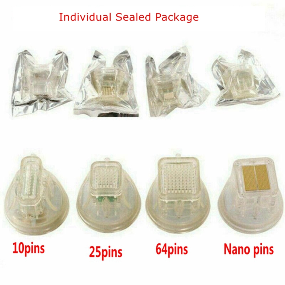 100pcs Disposable Fractional RF Machine Cartridge Consumable Gold Plated 10/25/64 Pins Nano Cartridges Accessory